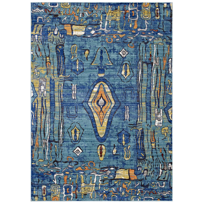 Yaretzi Distressed Southwestern Aztec Area Rug