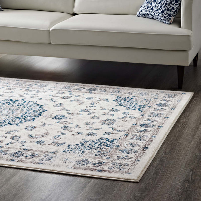 Lilja Distressed Vintage Medallion Area Rug