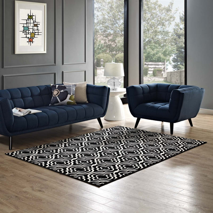 Frame Transitional Moroccan Trellis Area Rug