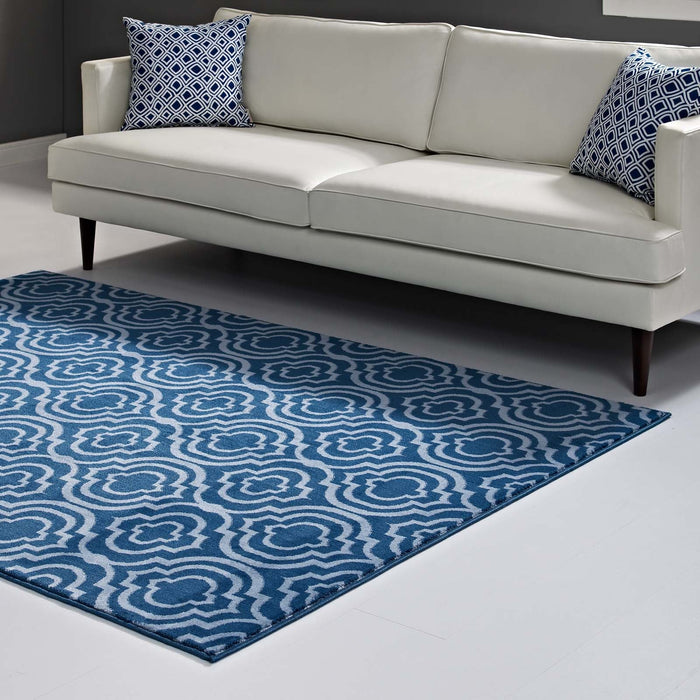 Frame Transitional Moroccan Trellis Area Rug