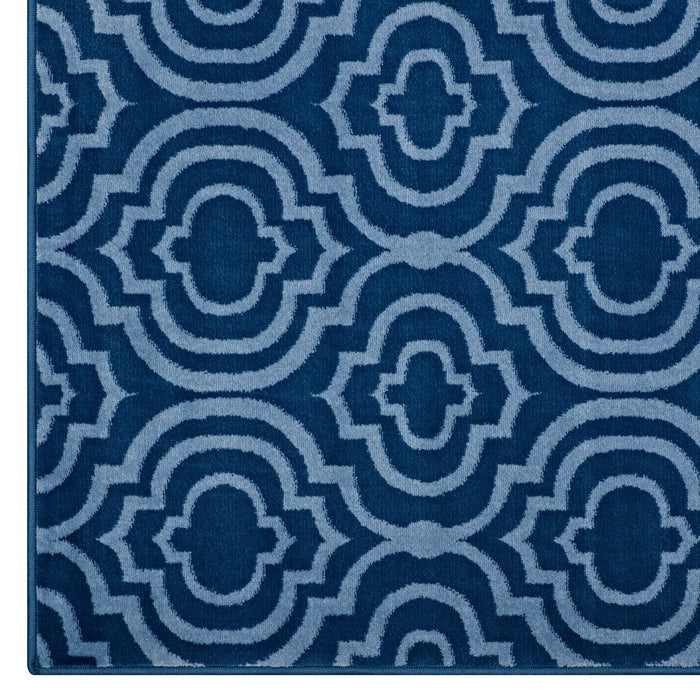 Frame Transitional Moroccan Trellis Area Rug