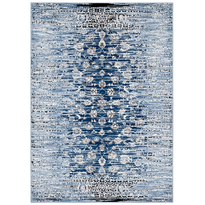 Chiara Distressed Floral Lattice Contemporary Area Rug