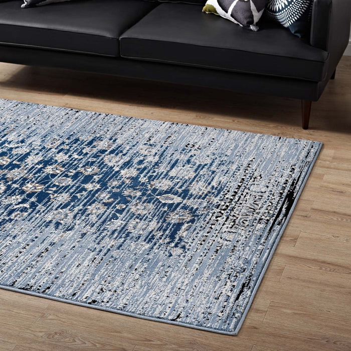 Chiara Distressed Floral Lattice Contemporary Area Rug