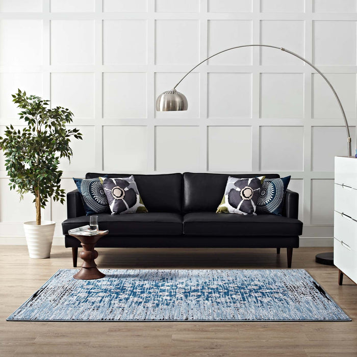 Chiara Distressed Floral Lattice Contemporary Area Rug