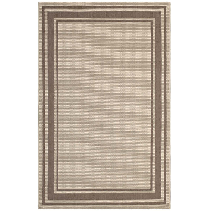 Rim Solid Border Indoor and Outdoor Area Rug