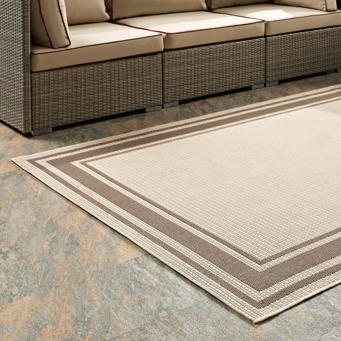 Rim Solid Border Indoor and Outdoor Area Rug