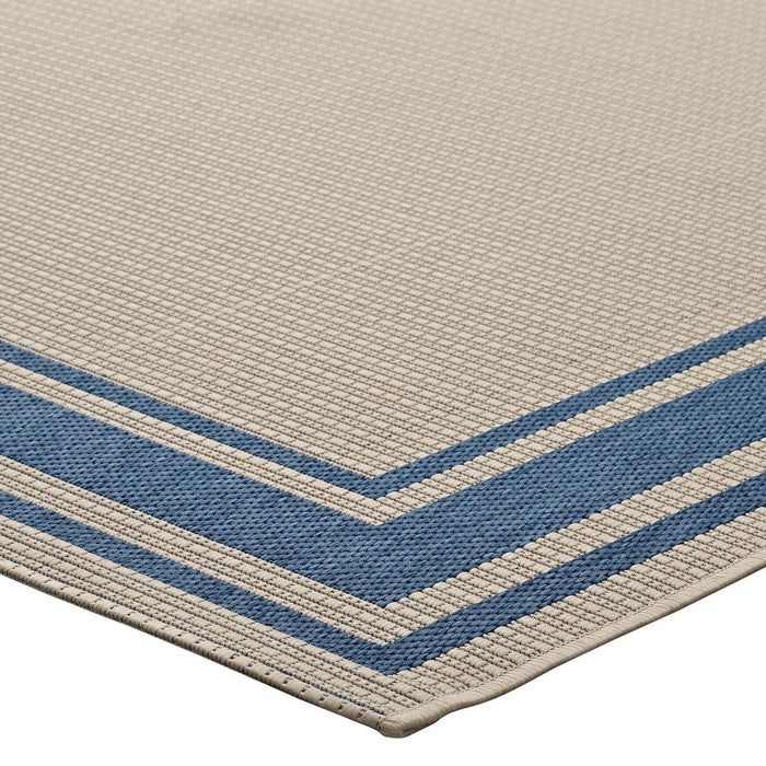 Rim Solid Border Indoor and Outdoor Area Rug