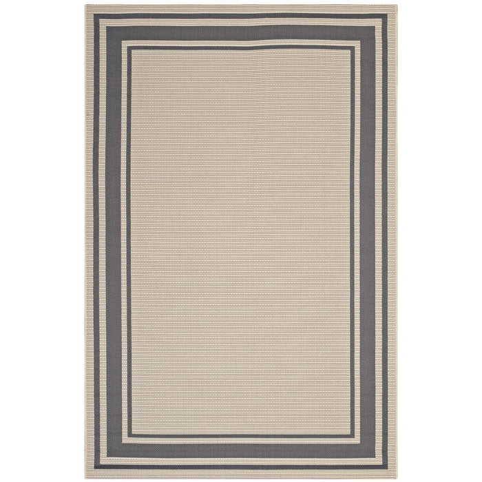 Rim Solid Border Indoor and Outdoor Area Rug