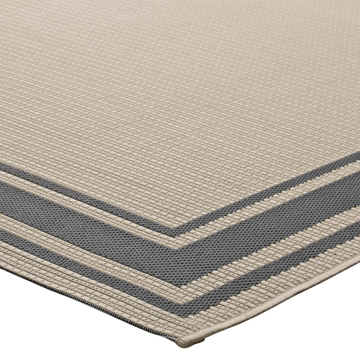 Rim Solid Border Indoor and Outdoor Area Rug