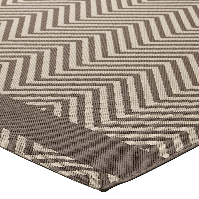 Optica Chevron With End Borders Indoor and Outdoor Area Rug