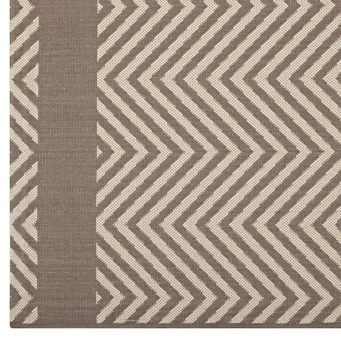 Optica Chevron With End Borders Indoor and Outdoor Area Rug