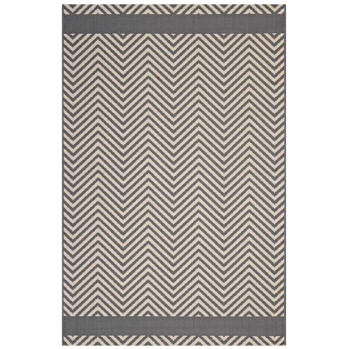 Optica Chevron With End Borders Indoor and Outdoor Area Rug