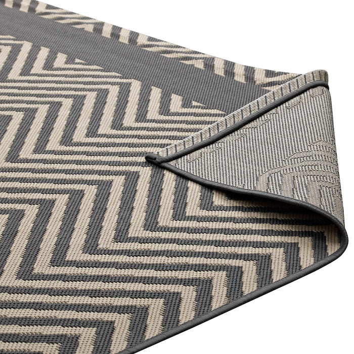 Optica Chevron With End Borders Indoor and Outdoor Area Rug