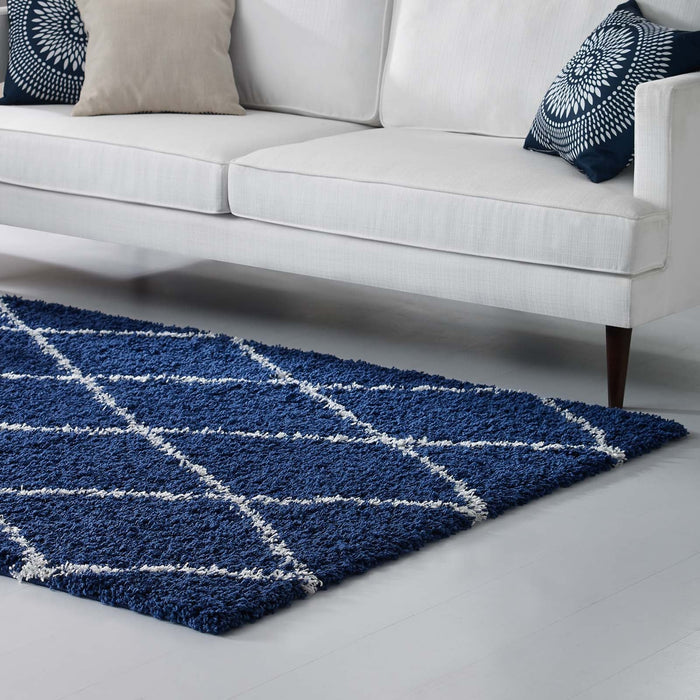 Toryn Diamond Lattice Shag Area Rug