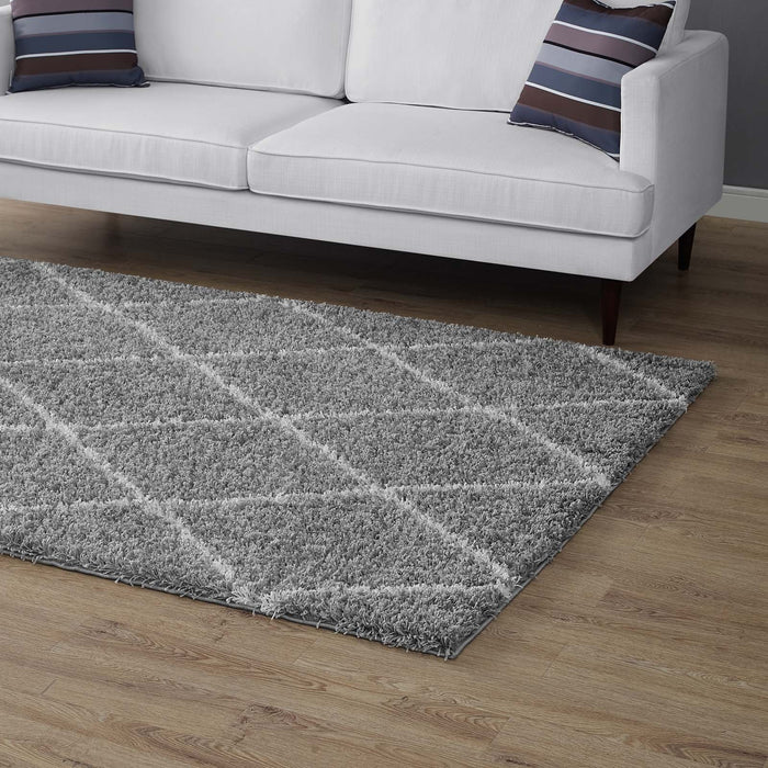 Toryn Diamond Lattice Shag Area Rug