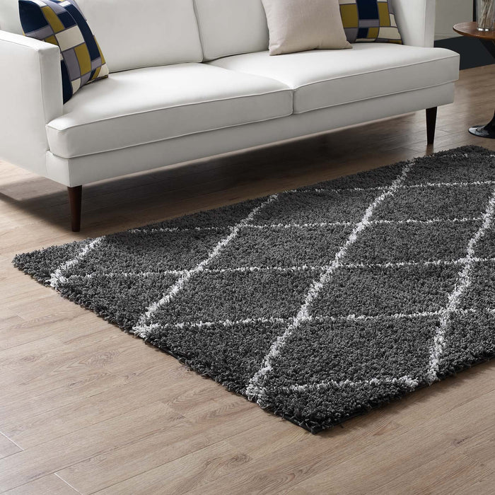 Toryn Diamond Lattice Shag Area Rug