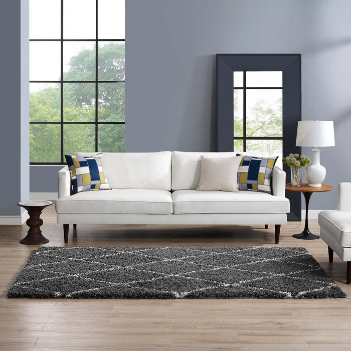 Toryn Diamond Lattice Shag Area Rug