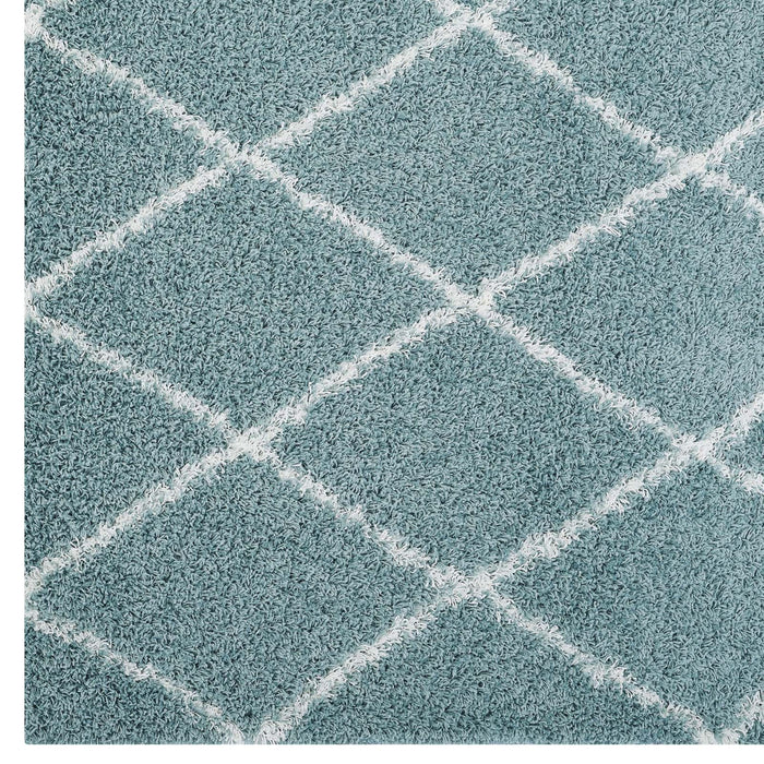 Toryn Diamond Lattice Shag Area Rug