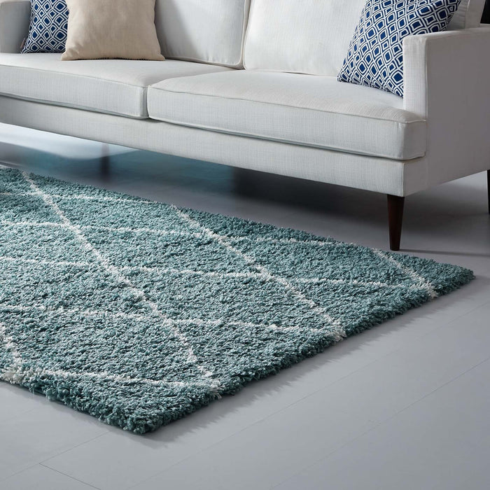 Toryn Diamond Lattice Shag Area Rug