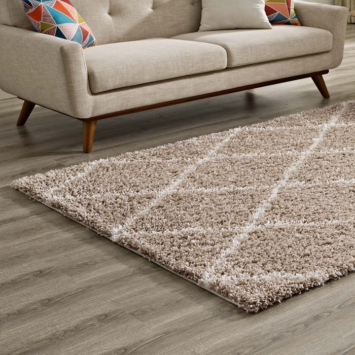 Toryn Diamond Lattice Shag Area Rug