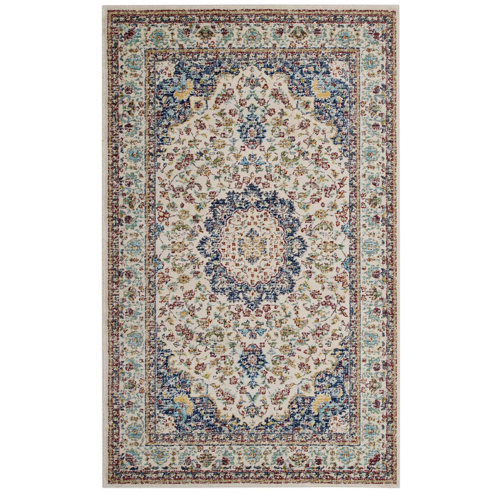 Meryam Distressed Vintage Medallion Area Rug