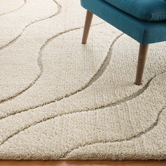 Jubilant Abound Abstract Swirl Shag Area Rug