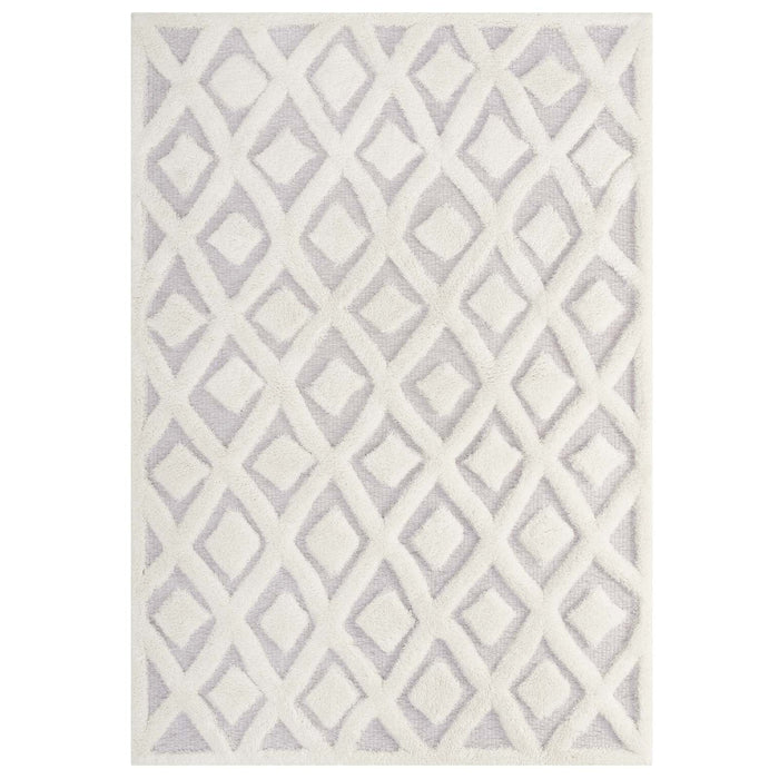 Whimsical Morsel Abstract Diamond Lattice Shag Area Rug