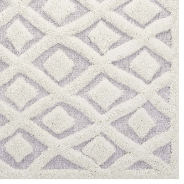 Whimsical Morsel Abstract Diamond Lattice Shag Area Rug