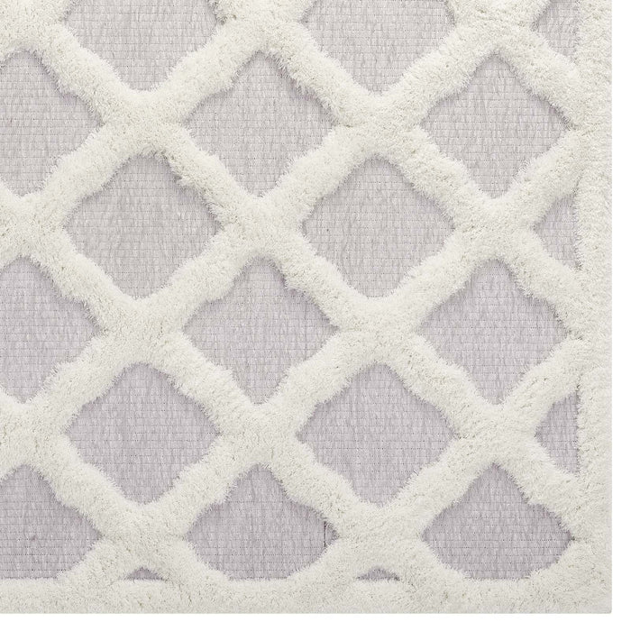 Whimsical Regale Abstract Moroccan Trellis Shag Area Rug