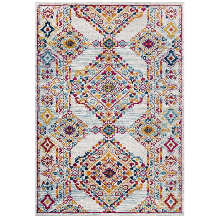 Entourage Khalida Distressed Floral Lattice Area Rug