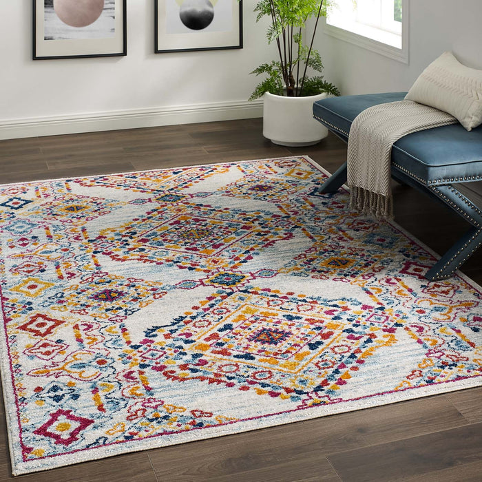 Entourage Khalida Distressed Floral Lattice Area Rug