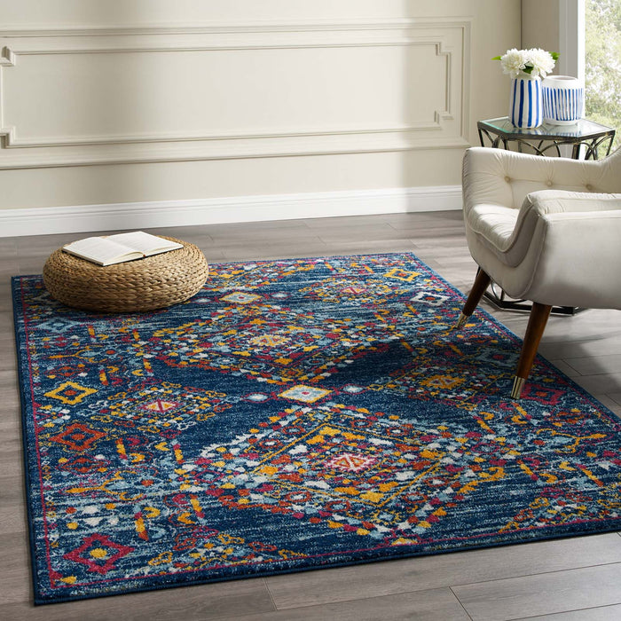 Entourage Khalida Distressed Floral Lattice Area Rug