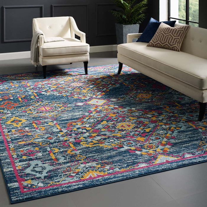 Entourage Khalida Distressed Floral Lattice Area Rug