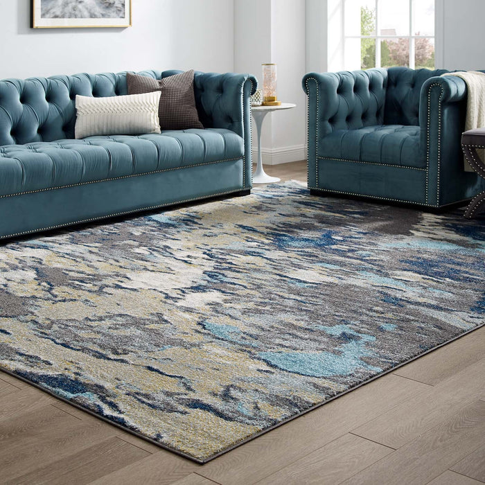 Entourage Foliage Contemporary Modern Abstract Area Rug