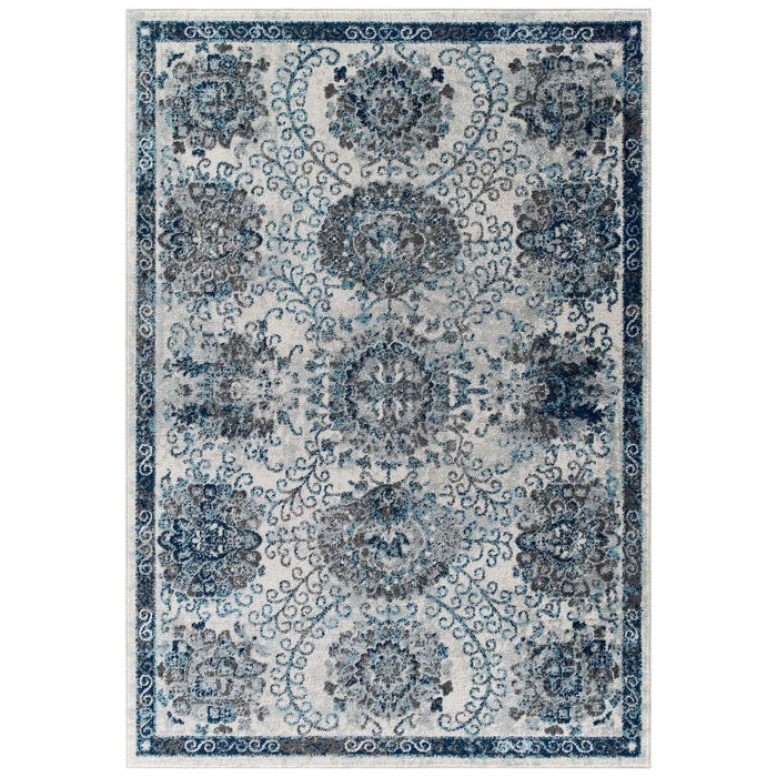 Entourage Kensie Distressed Floral Moroccan Trellis Area Rug