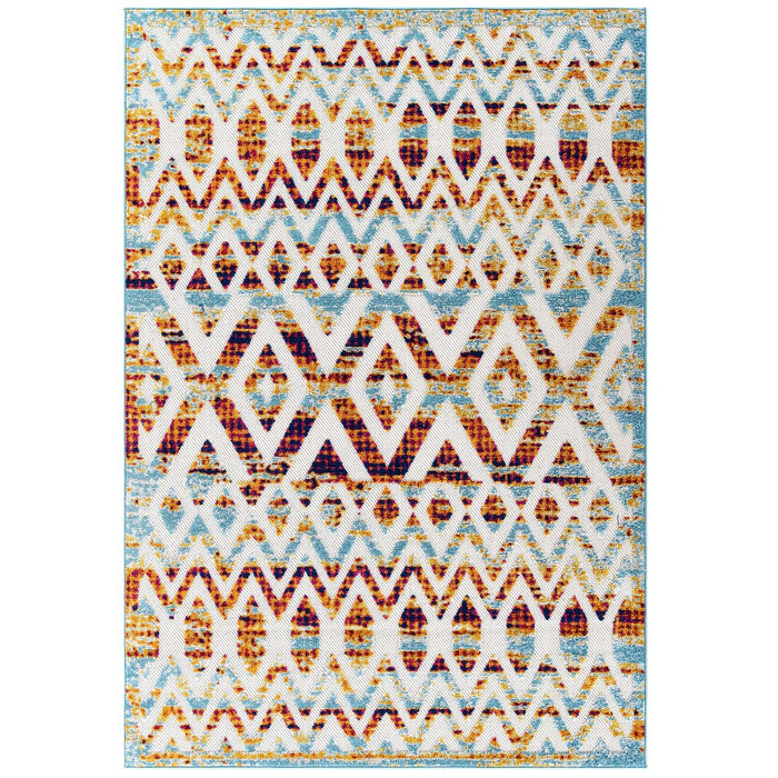 Reflect Tamako Diamond and Chevron Moroccan Trellis Indoor / Outdoor Area Rug