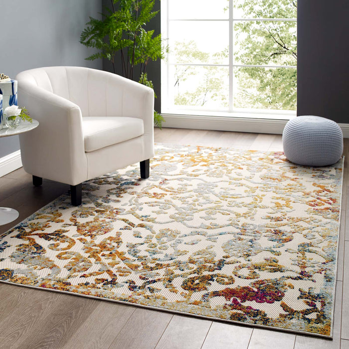 Reflect Primrose Ornate Floral Lattice Indoor/Outdoor Area Rug