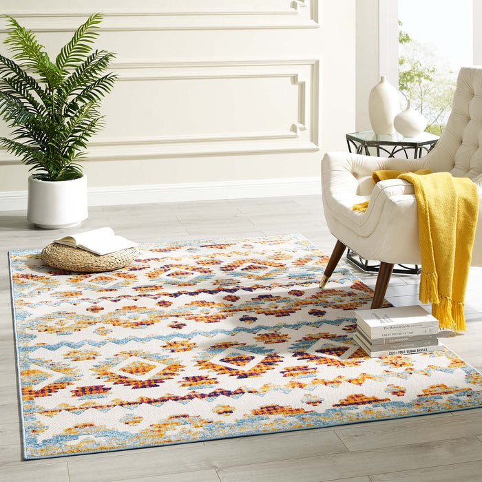 Reflect Takara Abstract Diamond Moroccan Trellis Indoor and Outdoor Area Rug