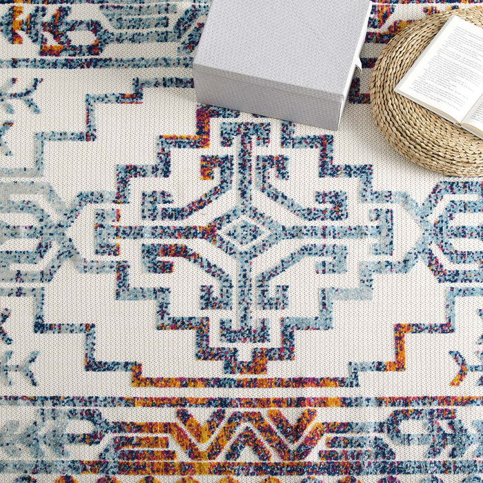 Reflect Nyssa Distressed Geometric Southwestern Aztec Indoor/Outdoor Area Rug