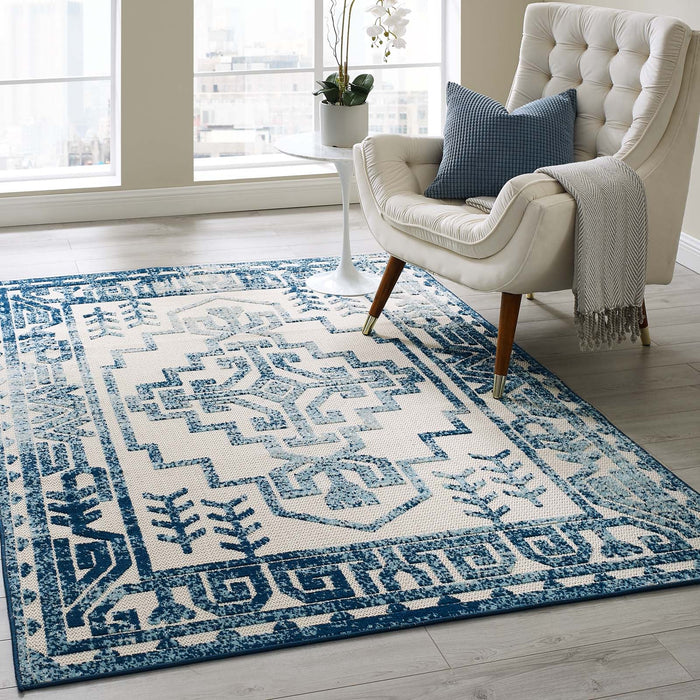 Reflect Nyssa Distressed Geometric Southwestern Aztec Indoor/Outdoor Area Rug