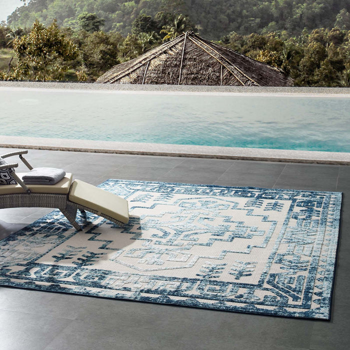 Reflect Nyssa Distressed Geometric Southwestern Aztec Indoor/Outdoor Area Rug