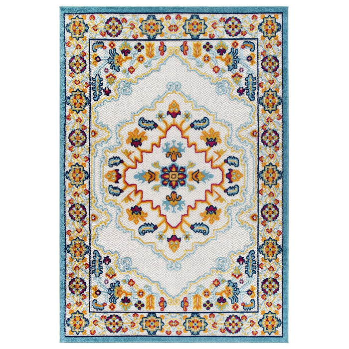 Reflect Ansel Distressed Floral Vintage Medallion Indoor and Outdoor Area Rug