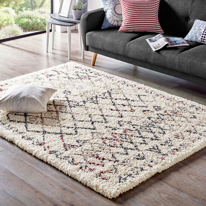 Skadi Rainbow Diamond  Shag Area Rug