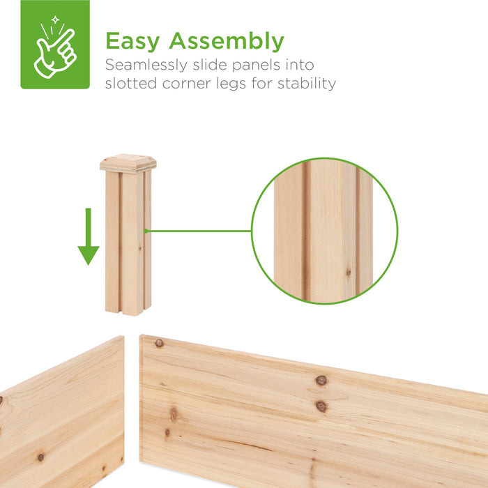 Jardinière surélevée en bois pour jardin, pelouse, cour - 8x2 pieds