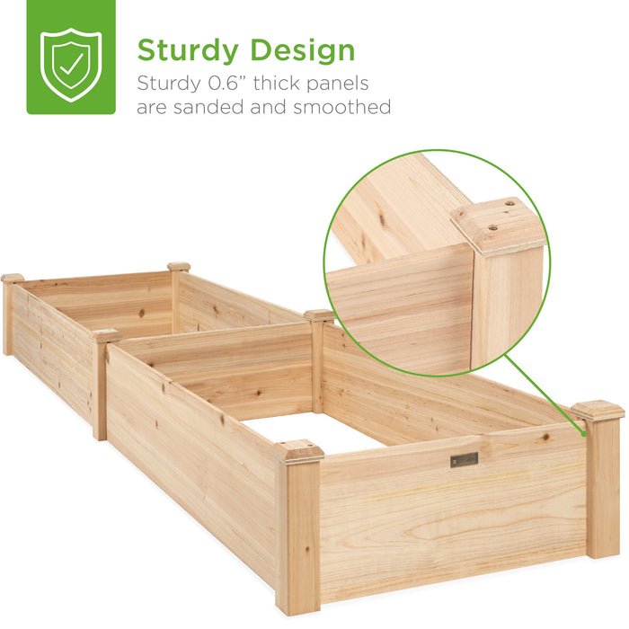 Jardinière surélevée en bois pour jardin, pelouse, cour - 8x2 pieds