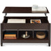 Multifunctional Lift Top Coffee Table w/ Hidden Storage, 3 Cubbies