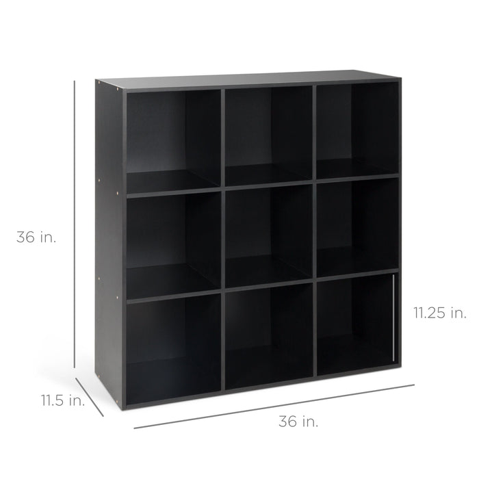 9-Cube Bookshelf Storage Display w/ 3 Removable Panels, Customizable Design