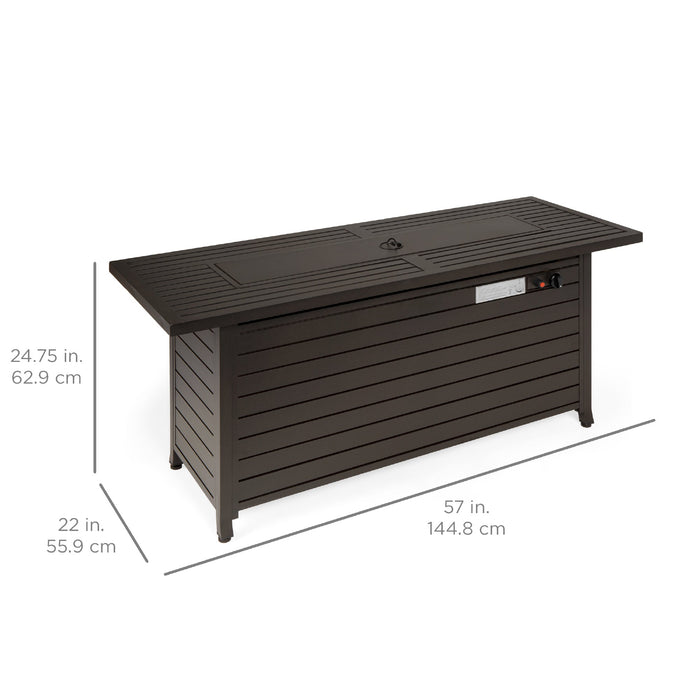 Table de foyer rectangulaire au gaz propane de 50 000 BTU avec rangement et housse - 57 po