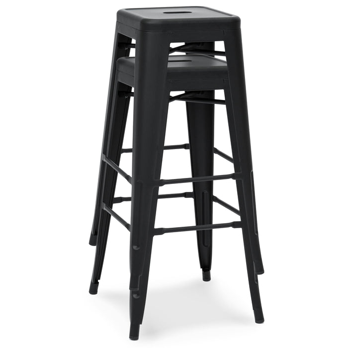 30in Set of 2 Industrial Metal Bar Stools