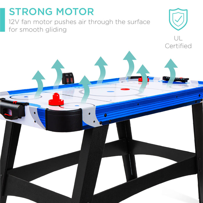 Table de hockey sur air avec 2 rondelles, 2 raquettes, tableau de score à DEL - 58 po